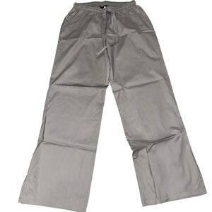 Flex Grey Wide Leg Scrub Pants Women's Plus Size‎ 2X Elastic Waist Drawstring